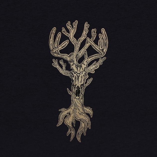 Deer Skull Tree by deadlydelicatedesigns